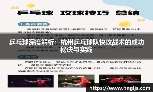 乒乓球深度解析：杭州乒乓球队快攻战术的成功秘诀与实践